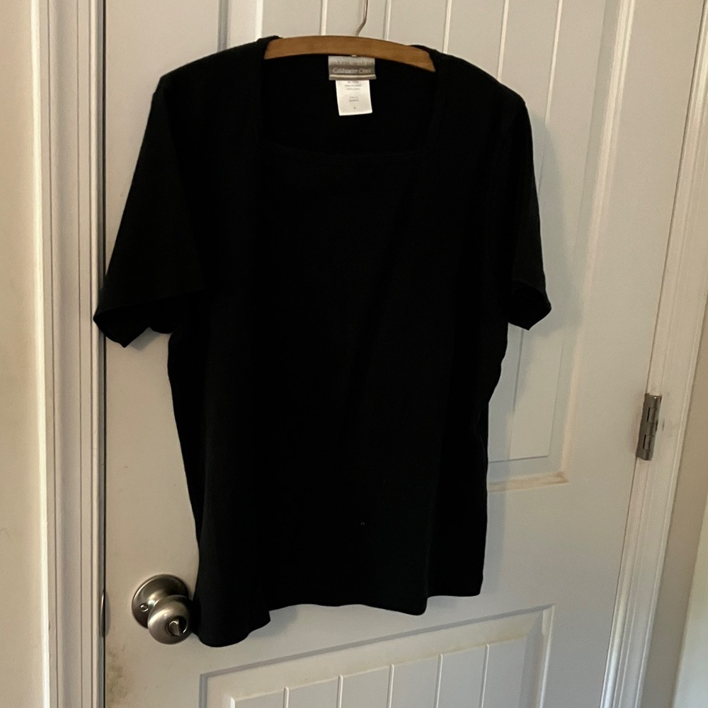 Coldwater Creek Black Short Sleeve Top